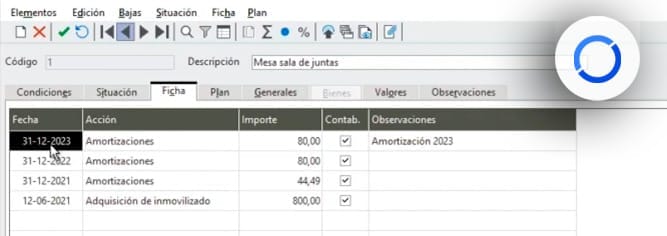 amortizar en sage 200