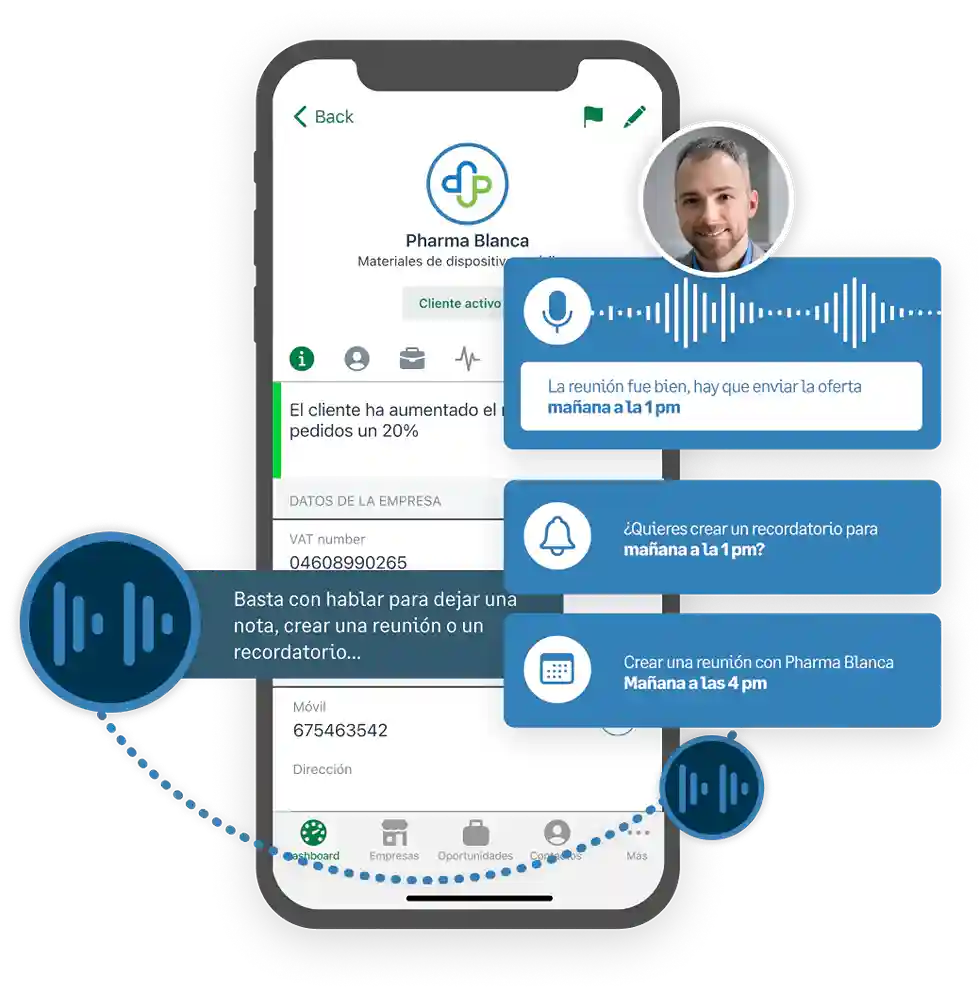 Asistente-de-voz-crm-movil-Sage 200 Smart Business