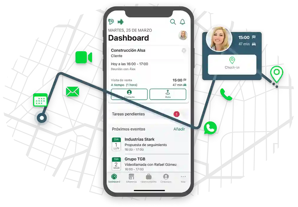 Check-in-de-visitas-y-videollamadas-crm-movil-Sage 200 Smart Business