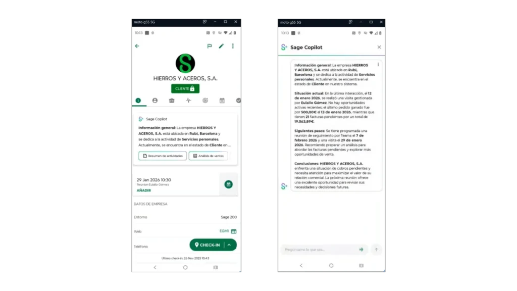 información del cliente siempre disponible sage 200 smart business